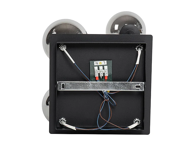 Plafonnier moderne noir à 5 lumières avec verre fumé - Athènes