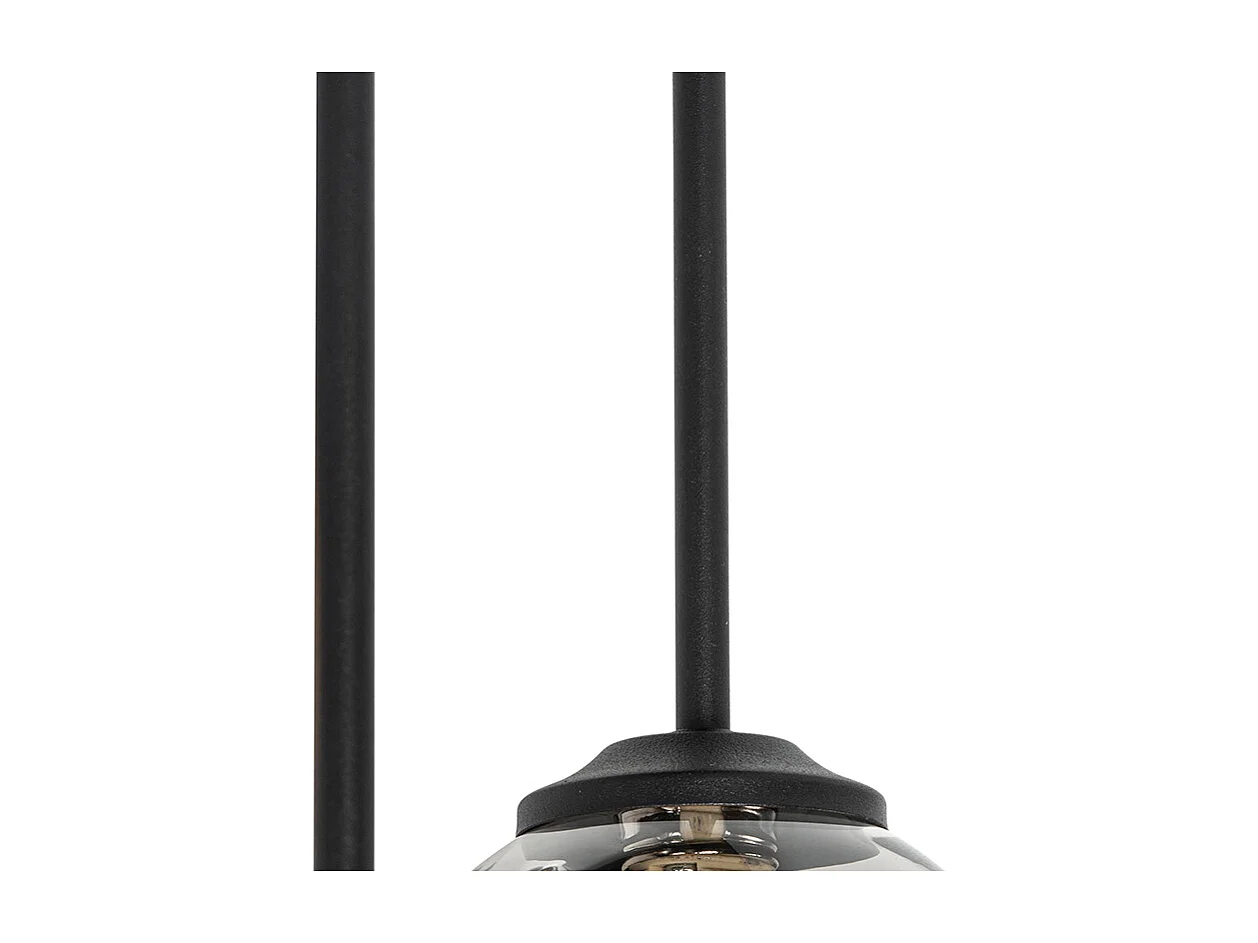 Plafonnier moderne noir 5 lumières avec verre fumé - Athènes