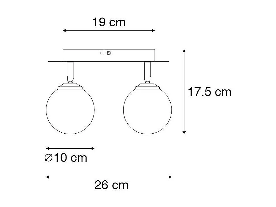 Spot noir avec verre fumé à 2 lumières réglable - Athènes