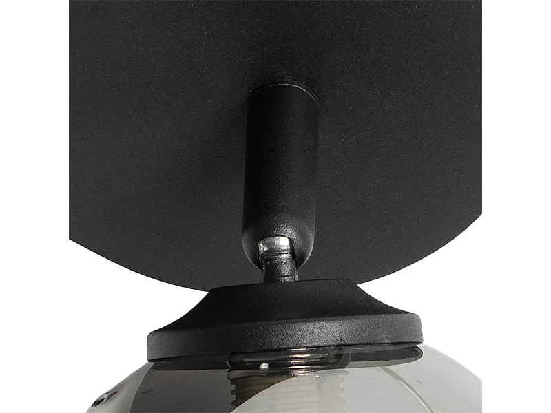 Spot noir avec verre fumé à 2 lumières réglable - Athènes