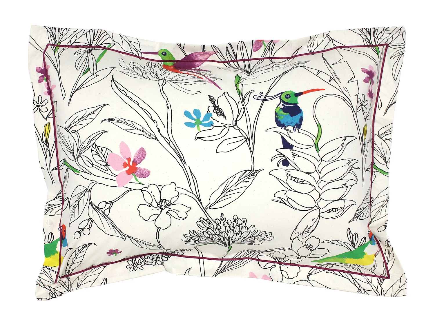 Parure de lit 280x240 cm 50x70 cm en coton AMAZONIA ecru