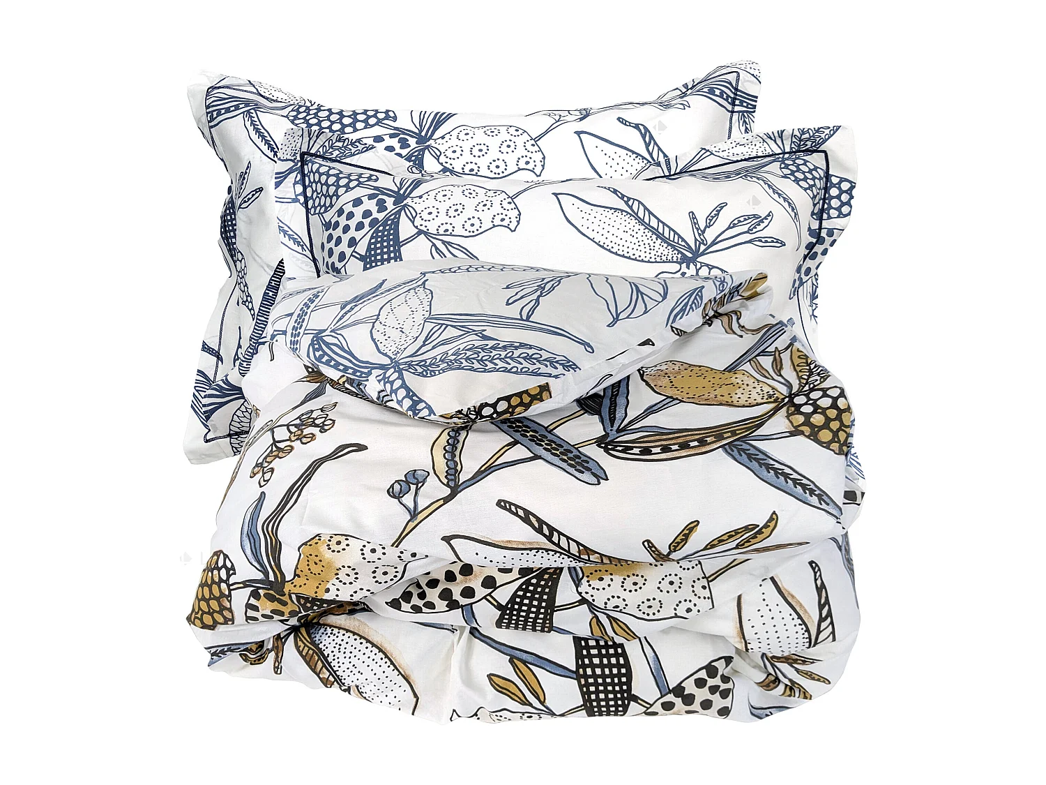 Parure de lit 260x240 cm 50x70 cm coton PÉNÉLOPE Beige Silice 3 pièces