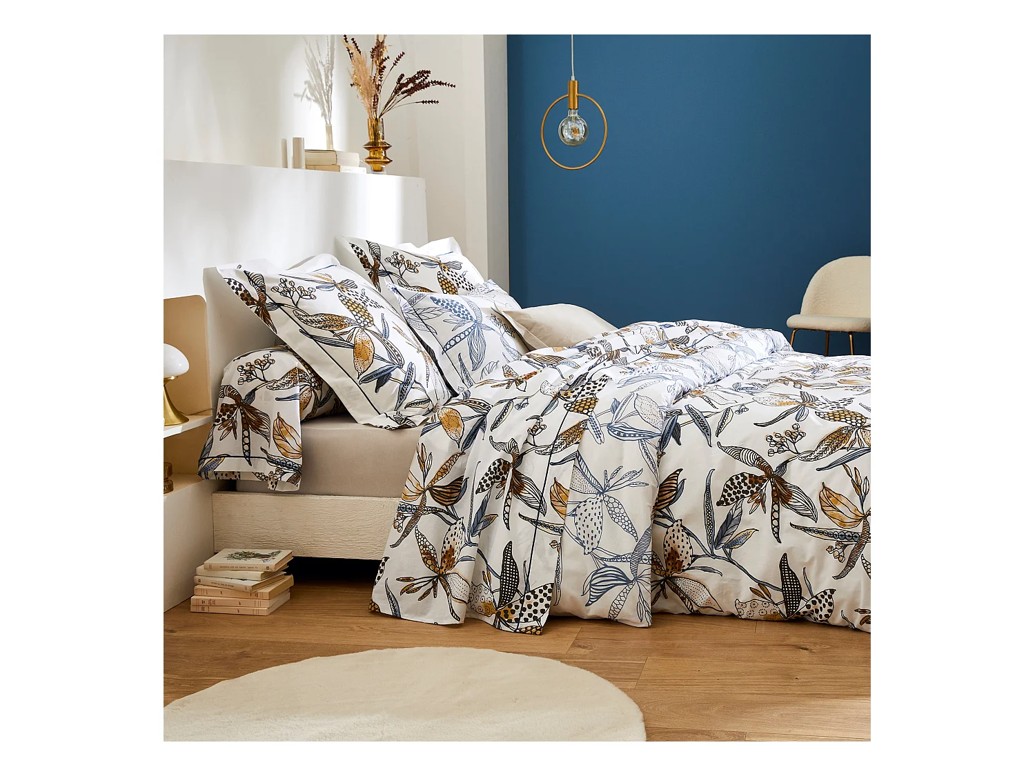 Parure de lit 260x240 cm 50x70 cm coton PÉNÉLOPE Beige Silice 3 pièces