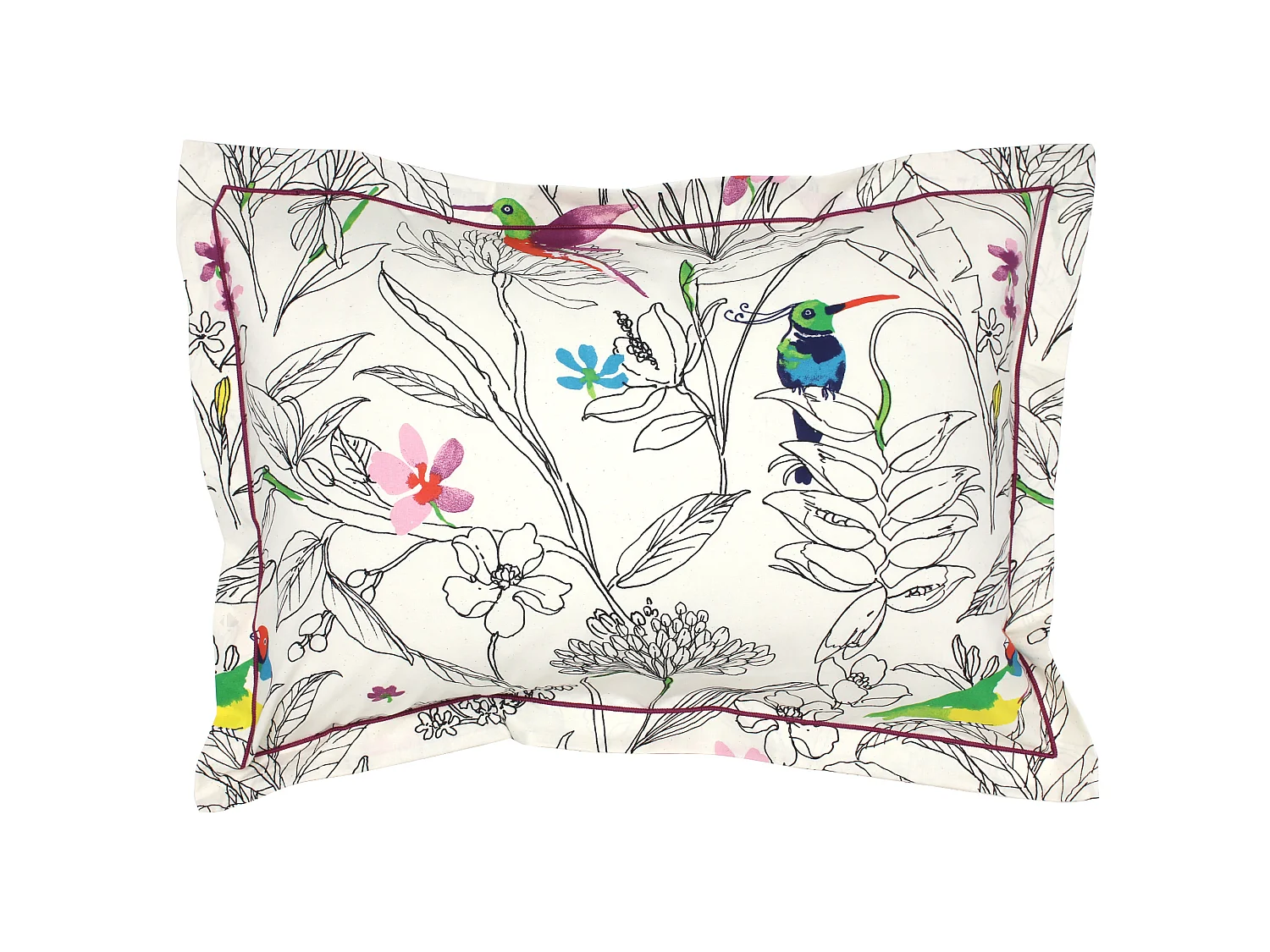 Parure de lit 200x200 cm 50x70 cm en coton AMAZONIA ecru