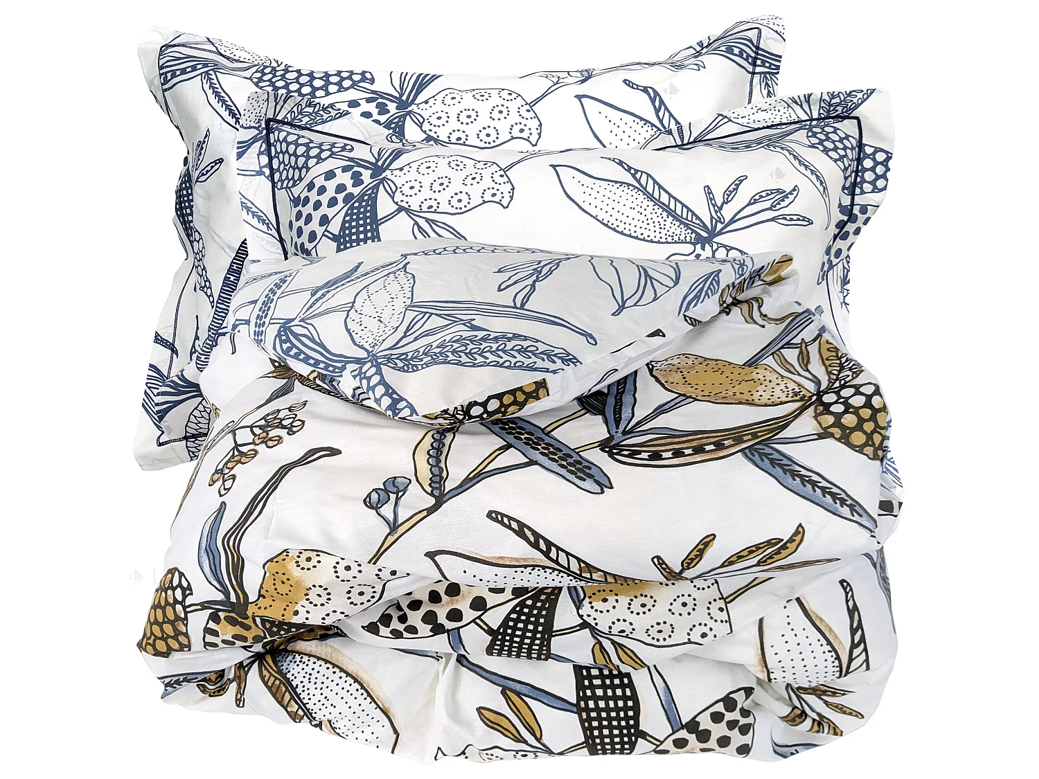 Parure de lit 140x200 cm 50x70 cm coton PÉNÉLOPE Beige Silice 2 pièces