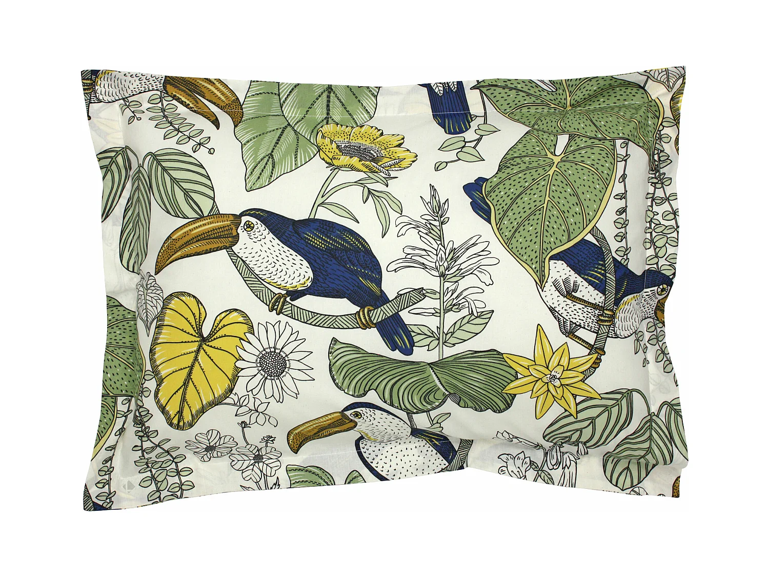 Parure de lit 300x240 cm 50x70 cm coton TOCO vert 3 pièces