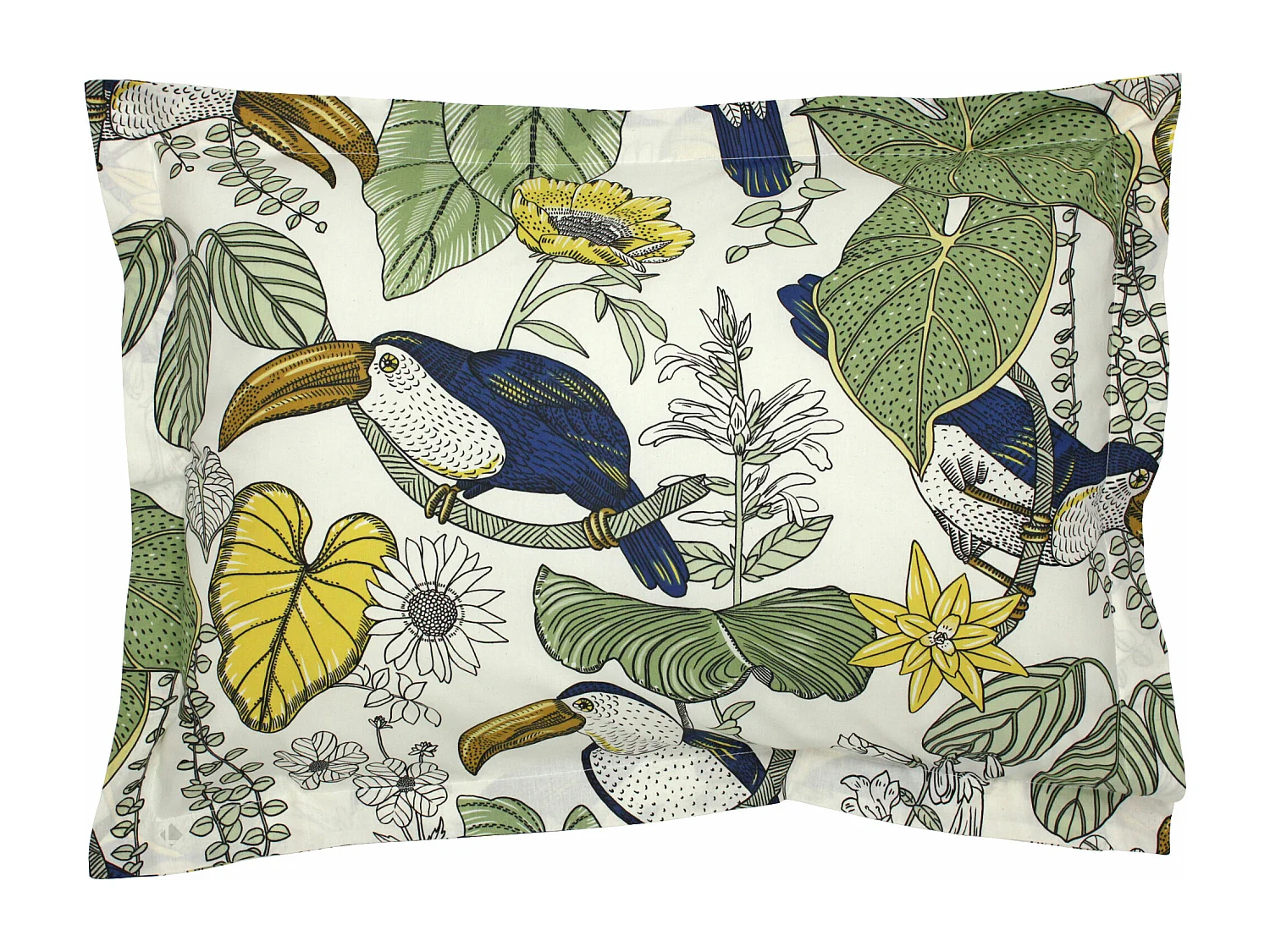 Parure de lit 300x240 cm 50x70 cm coton TOCO vert 3 pièces