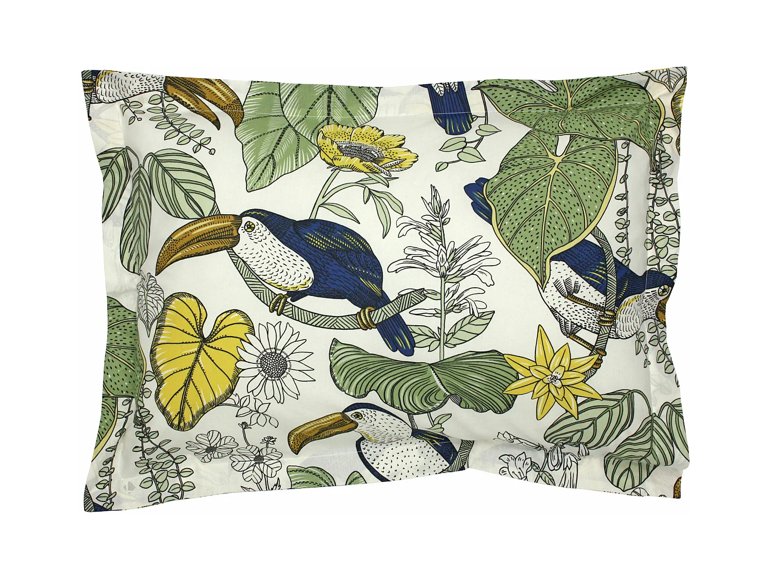 Parure de lit 200x200 cm 50x70 cm coton TOCO vert 3 pièces