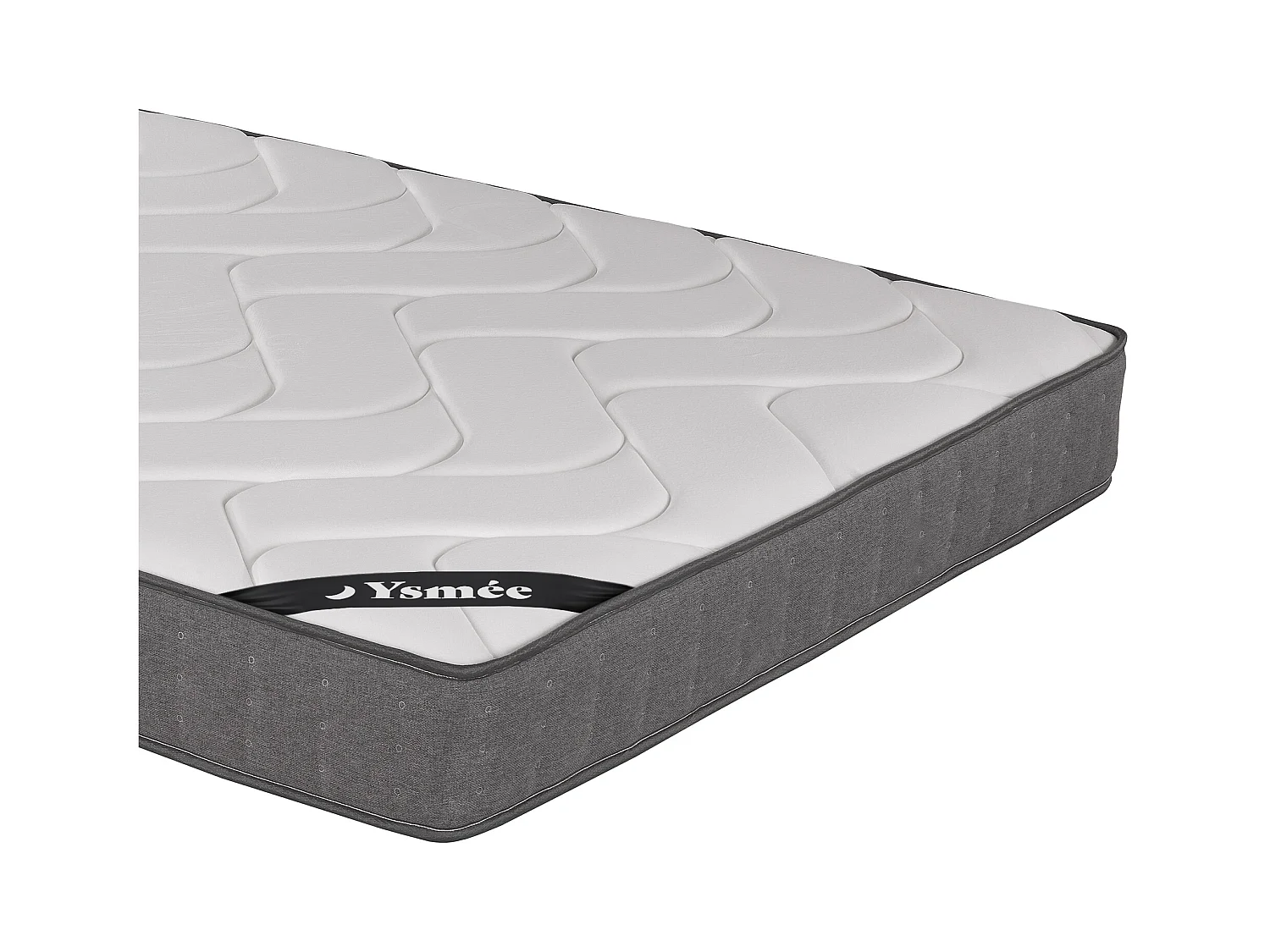 Conjunto somier decorativo en kit + colchón de muelles ensacados 5 zonas con acolchado de espuma viscoelástica BABYLONE de YSMÉE grosor 23cm - 160 x 200 cm