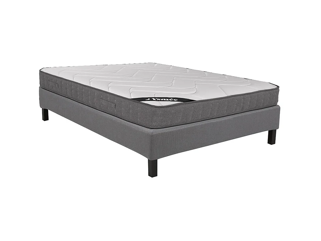 Ensemble 160 x 200 cm sommier déco en kit + matelas ressorts ensachés 5 zones accueil mémoire de forme ép.23cm - BABYLONE de YSMÉE