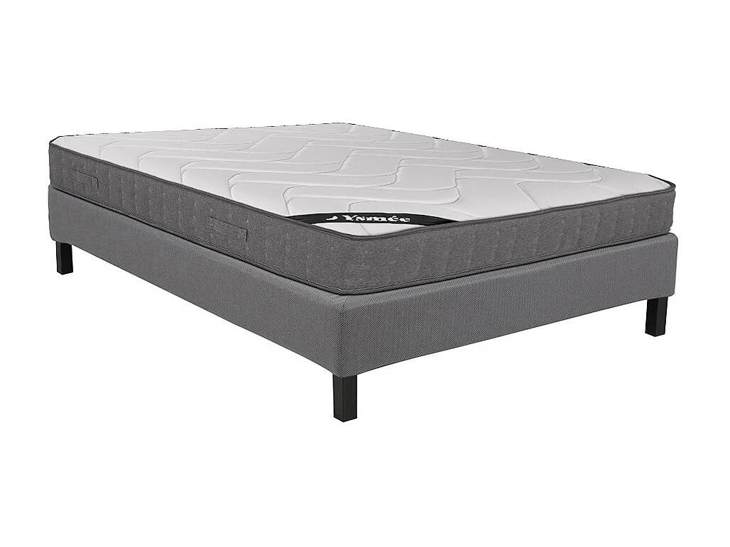 Ensemble 160 x 200 cm sommier déco en kit + matelas ressorts ensachés 5 zones accueil mémoire de forme ép.23cm - BABYLONE de YSMÉE