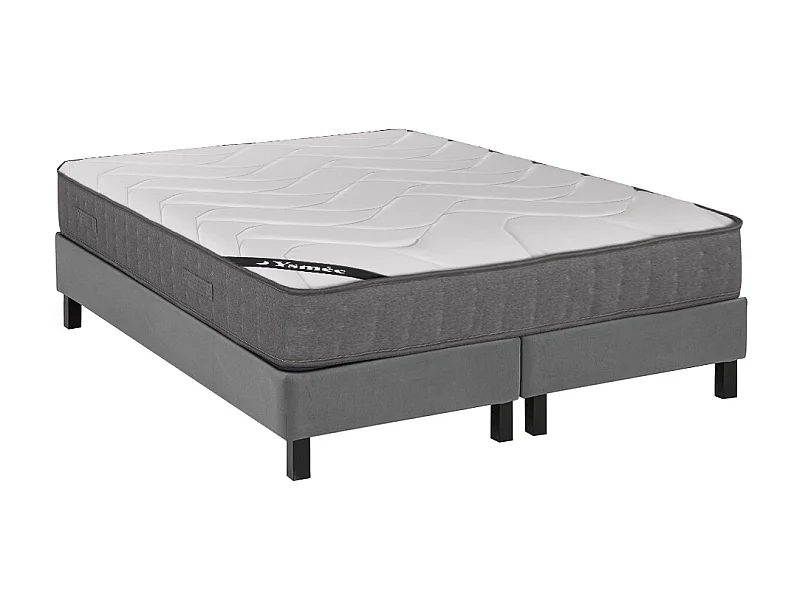 Ensemble 180 x 200 cm sommier déco en kit + matelas ressorts ensachés 5 zones accueil mémoire de forme ép.23cm - BABYLONE de YSMÉE