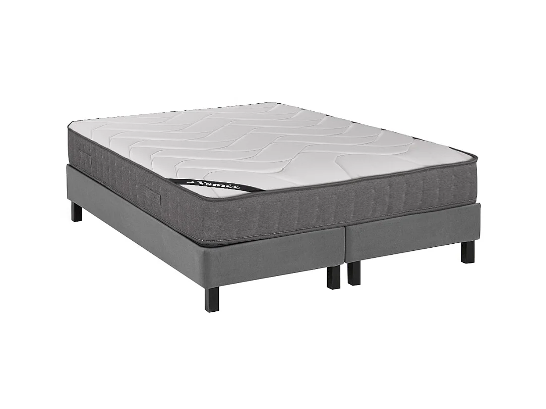 Ensemble 180 x 200 cm sommier déco en kit + matelas ressorts ensachés 5 zones accueil mémoire de forme ép.23cm - BABYLONE de YSMÉE