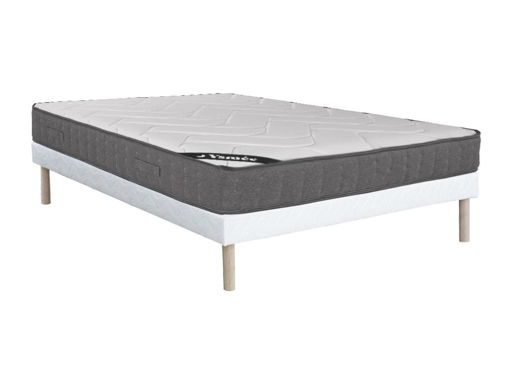 Set aus Bettgestell + Matratze - 140 x 190 cm - 5-Zonen-Taschenfederkern & günstig online kaufen