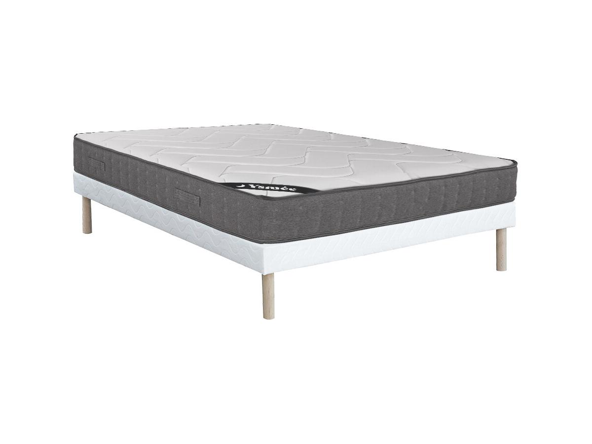 Set aus Bettgestell + Matratze - 140 x 190 cm - 5-Zonen-Taschenfederkern & günstig online kaufen