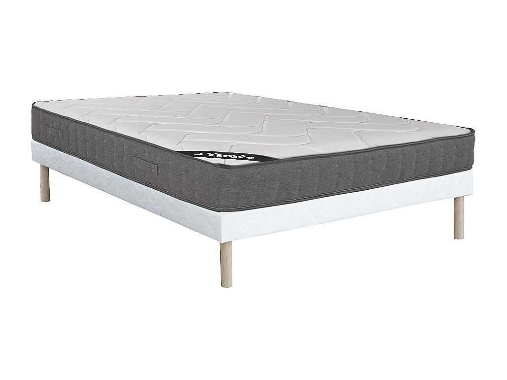 Set aus Bettgestell + Matratze - 160 x 200 cm - 5-Zonen-Taschenfederkern & günstig online kaufen