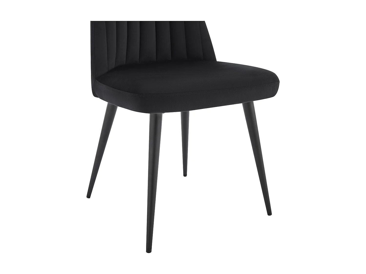 Set van 2 stoelen van velours en metaal - Zwart - ELEANA