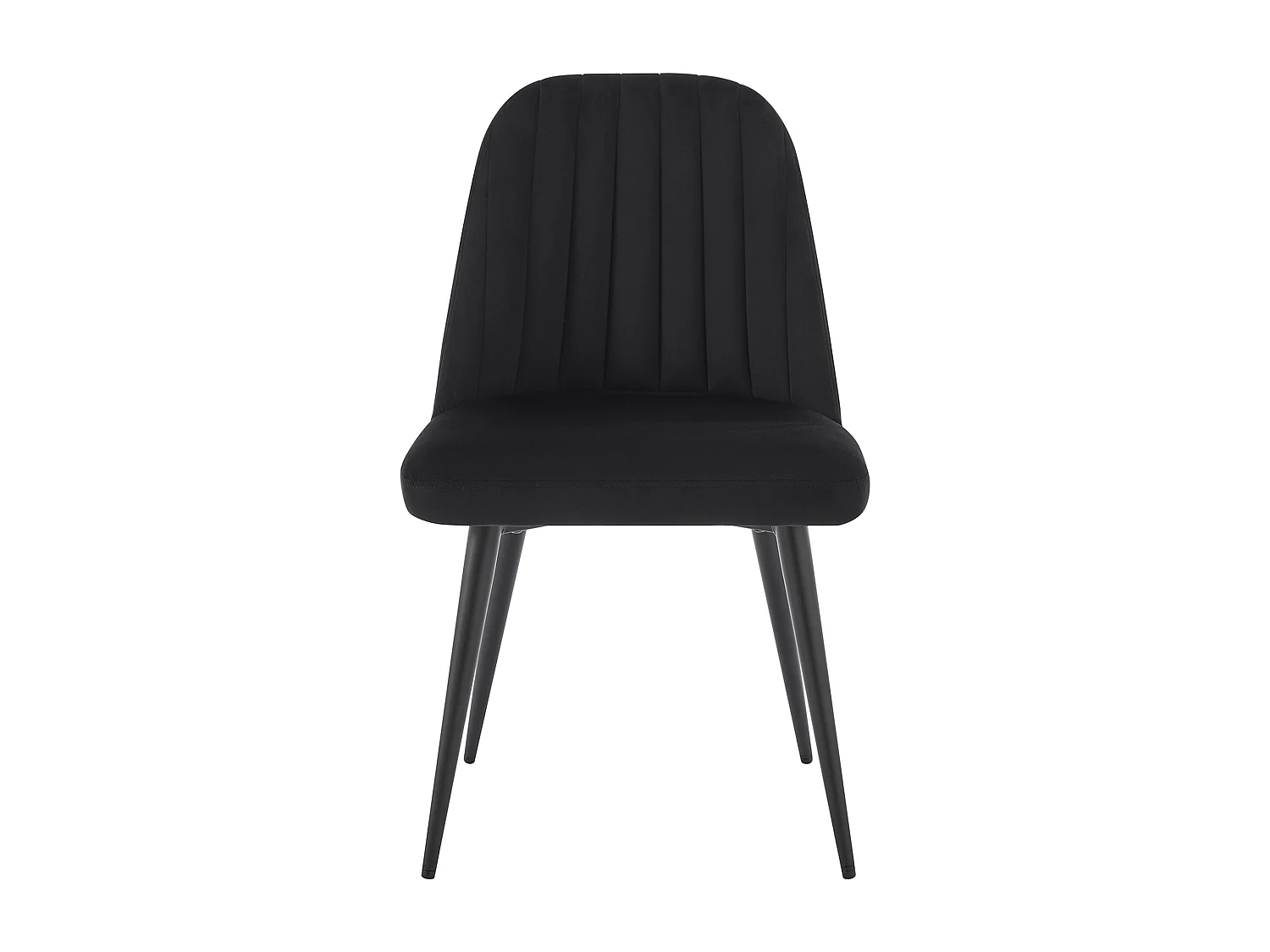 Set van 2 stoelen van velours en metaal - Zwart - ELEANA