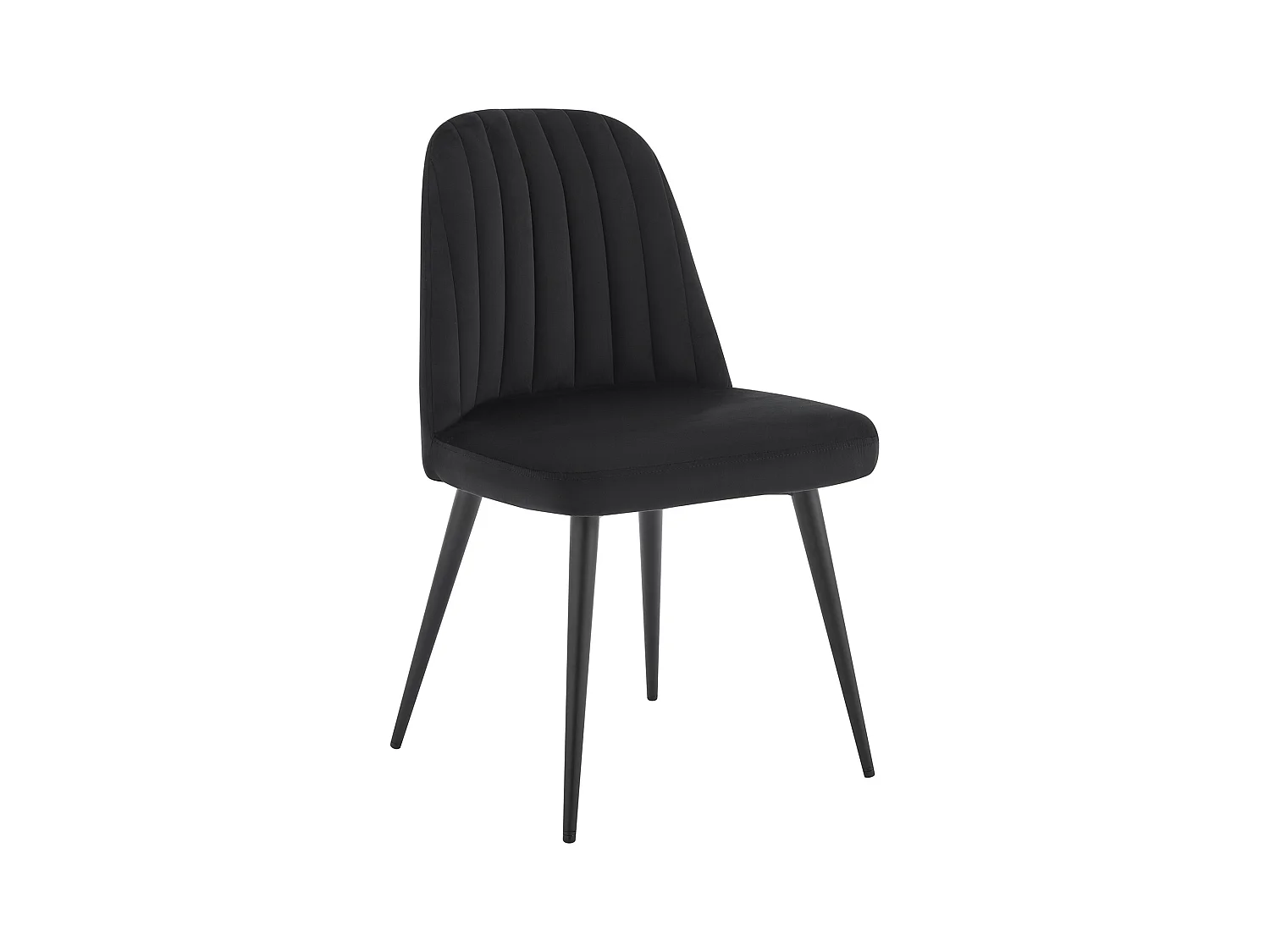 Stuhl 2er-Set - Samt & Metall - Schwarz - ELEANA