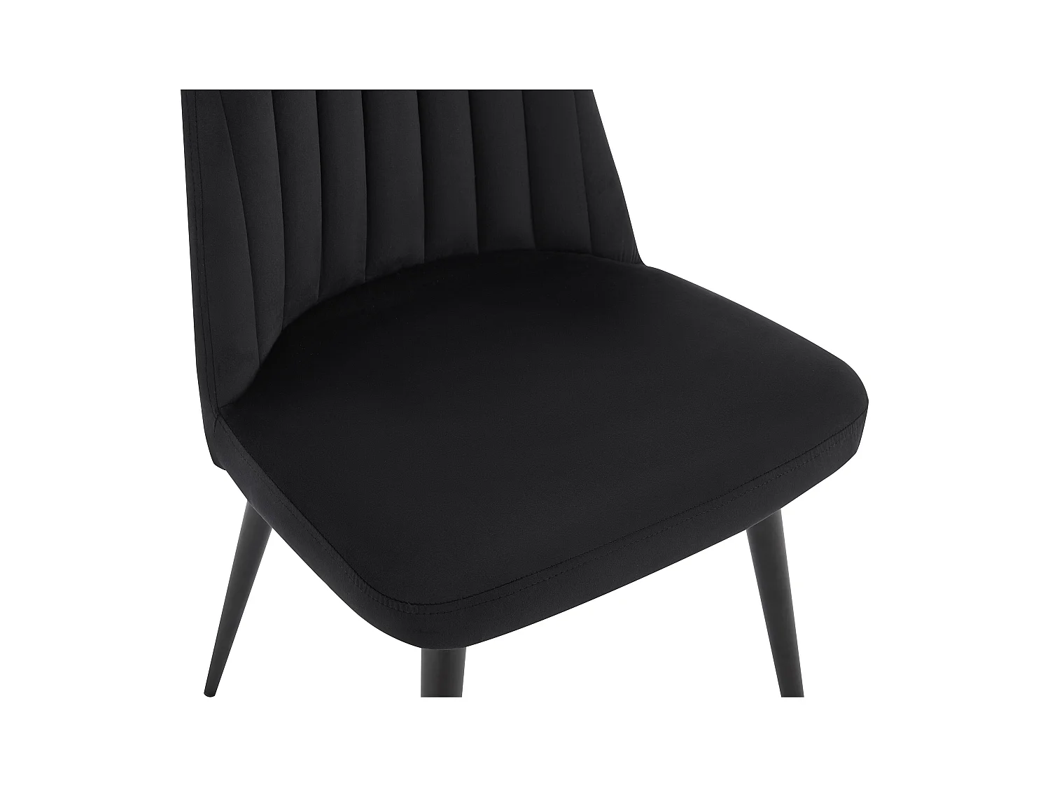 Stuhl 2er-Set - Samt & Metall - Schwarz - ELEANA