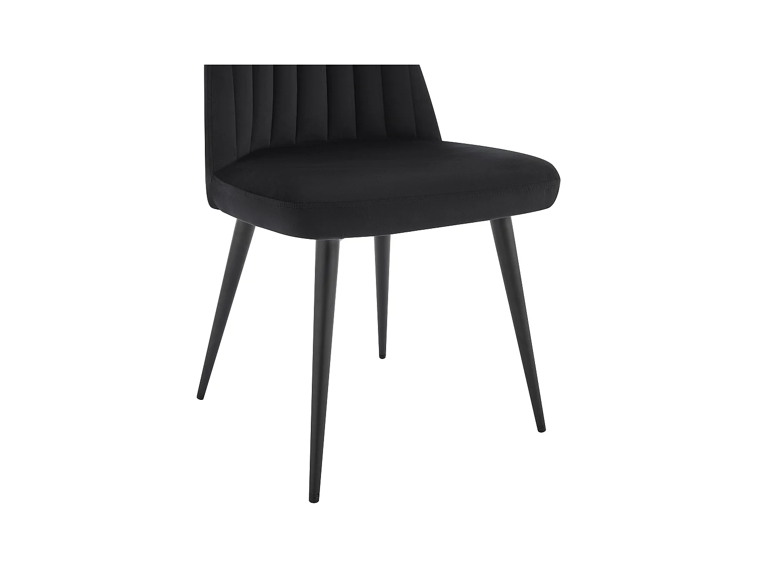 Stuhl 2er-Set - Samt & Metall - Schwarz - ELEANA