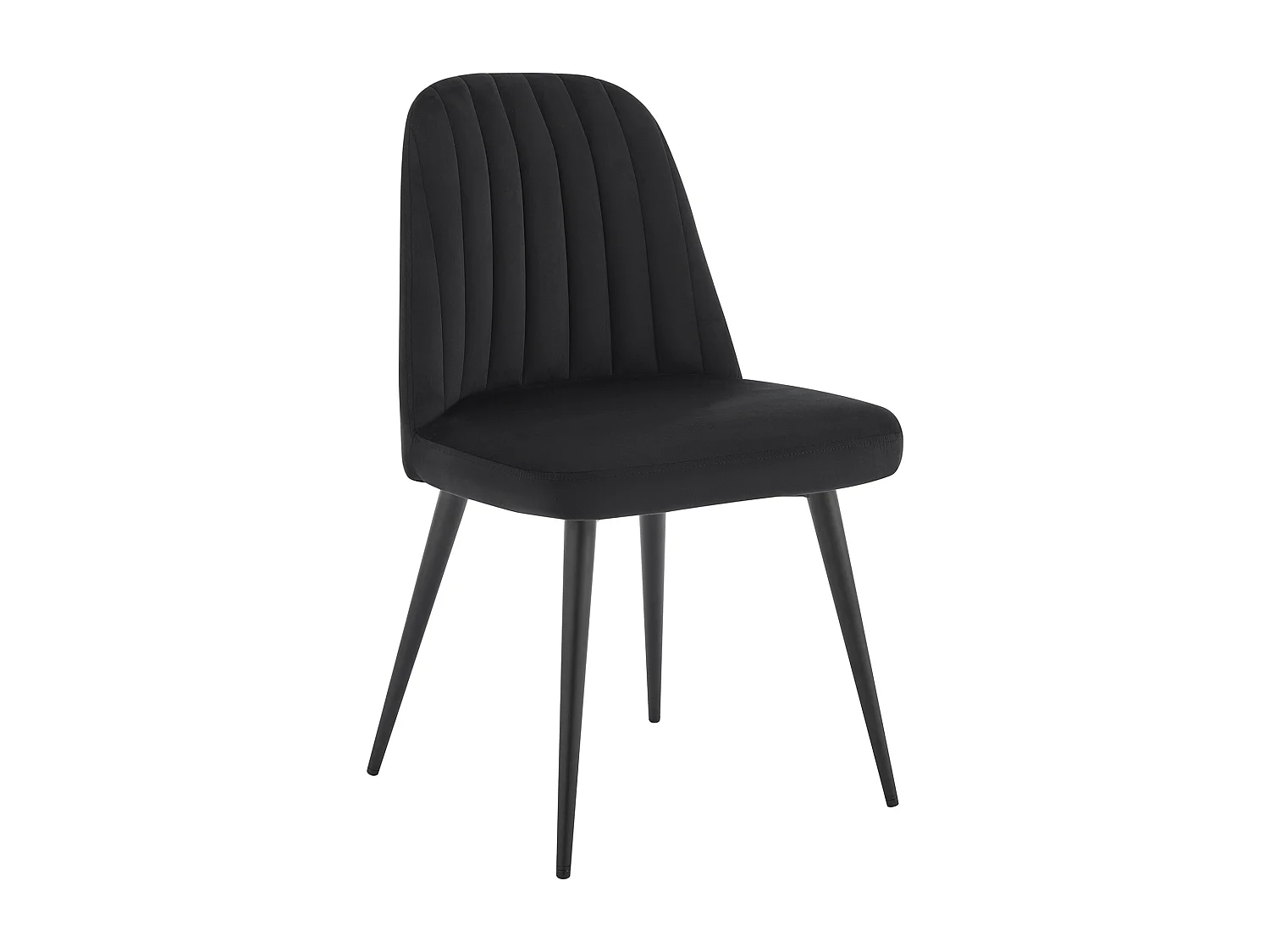 Stuhl 2er-Set - Samt & Metall - Schwarz - ELEANA