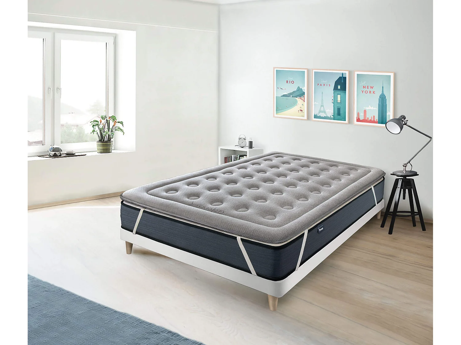 Topper/Sobrecolchón Viscografeno 90x180x4 Infiniti Grafeno Confort de SonnoMattress