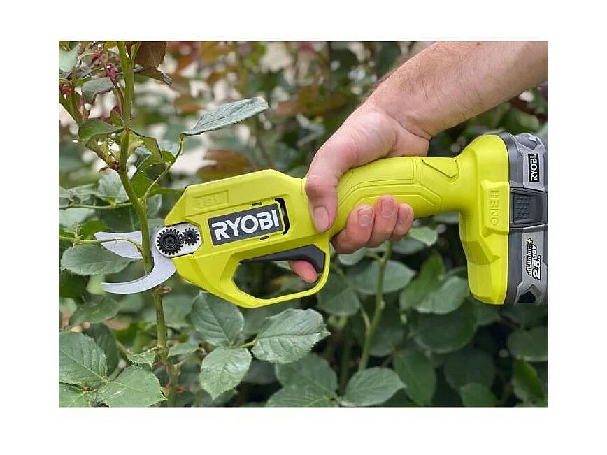 Tesoura de poda sem fio RYOBI ONE+ 18V - Lâminas de bypass cromadas em aço de carbono japonês SK5 - Corte de 25 mm