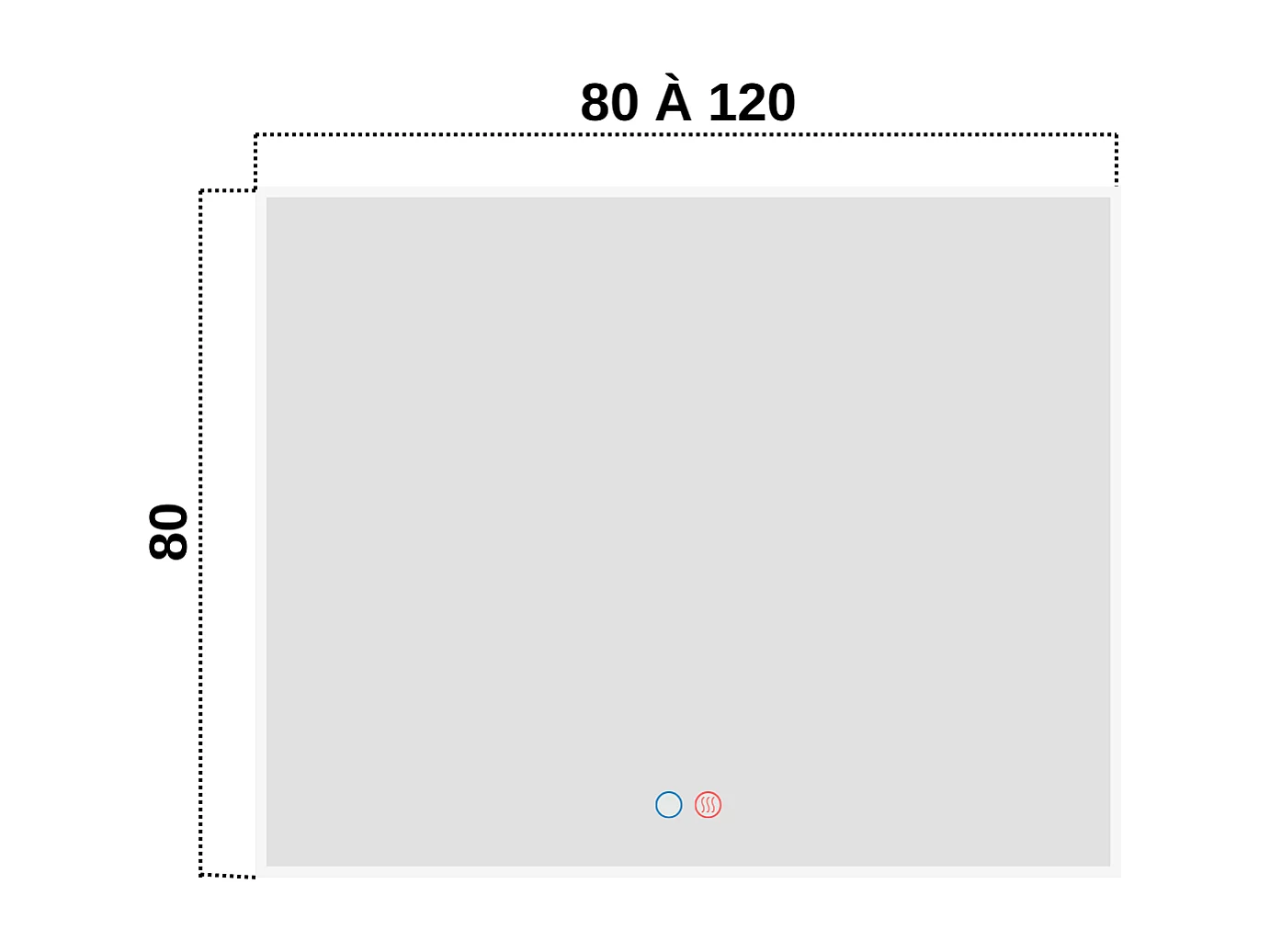 Miroir Salle de Bains Lumineux BOSTON Anti-Buée et Éclairage Périmétral Triled Tactile On/Off 80x80cm LEDIMEX by SANIZÉO