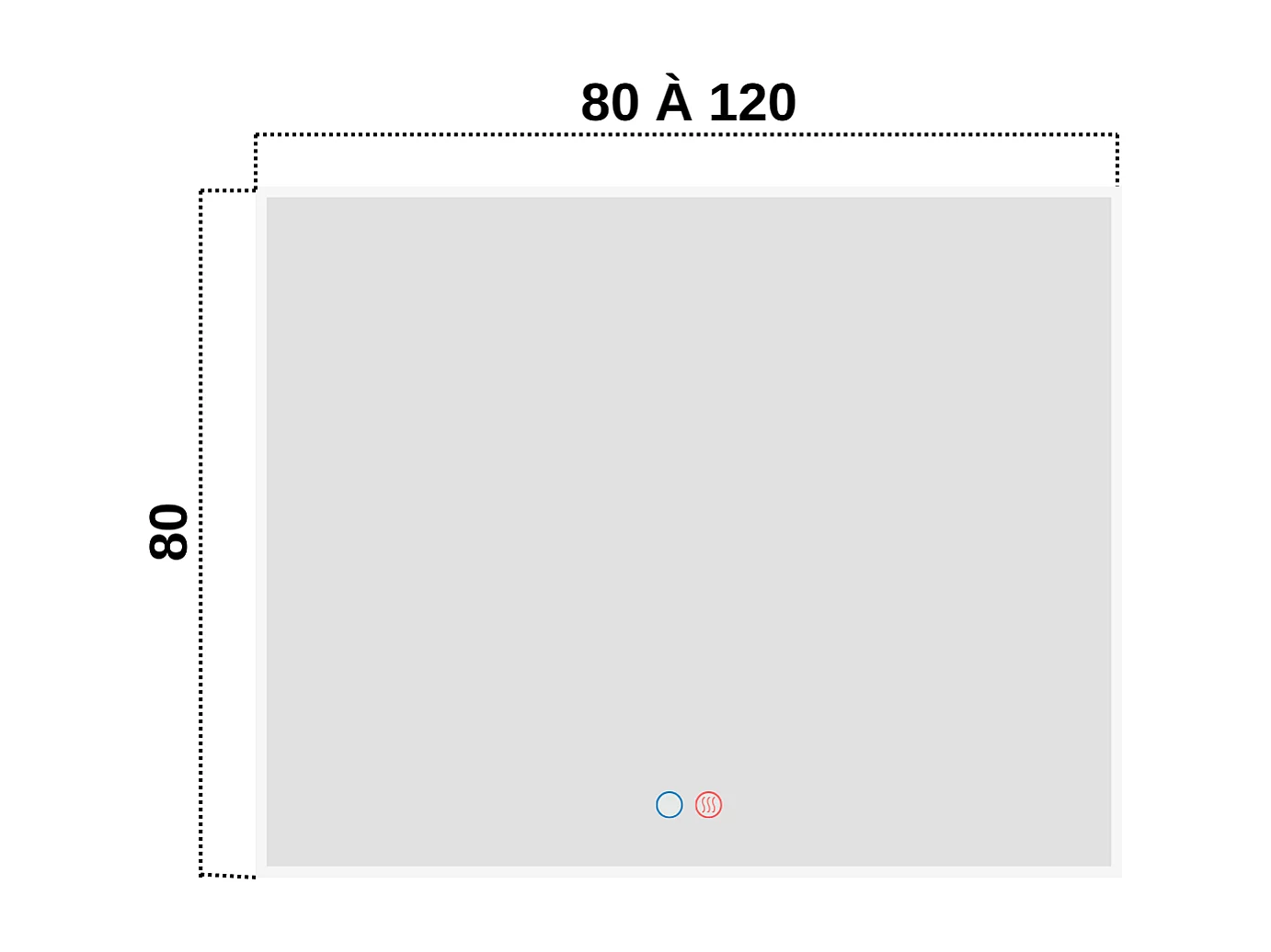 Miroir Salle de Bains Lumineux BOSTON Anti-Buée et Éclairage Périmétral Triled Tactile On/Off 80x80cm LEDIMEX by SANIZÉO