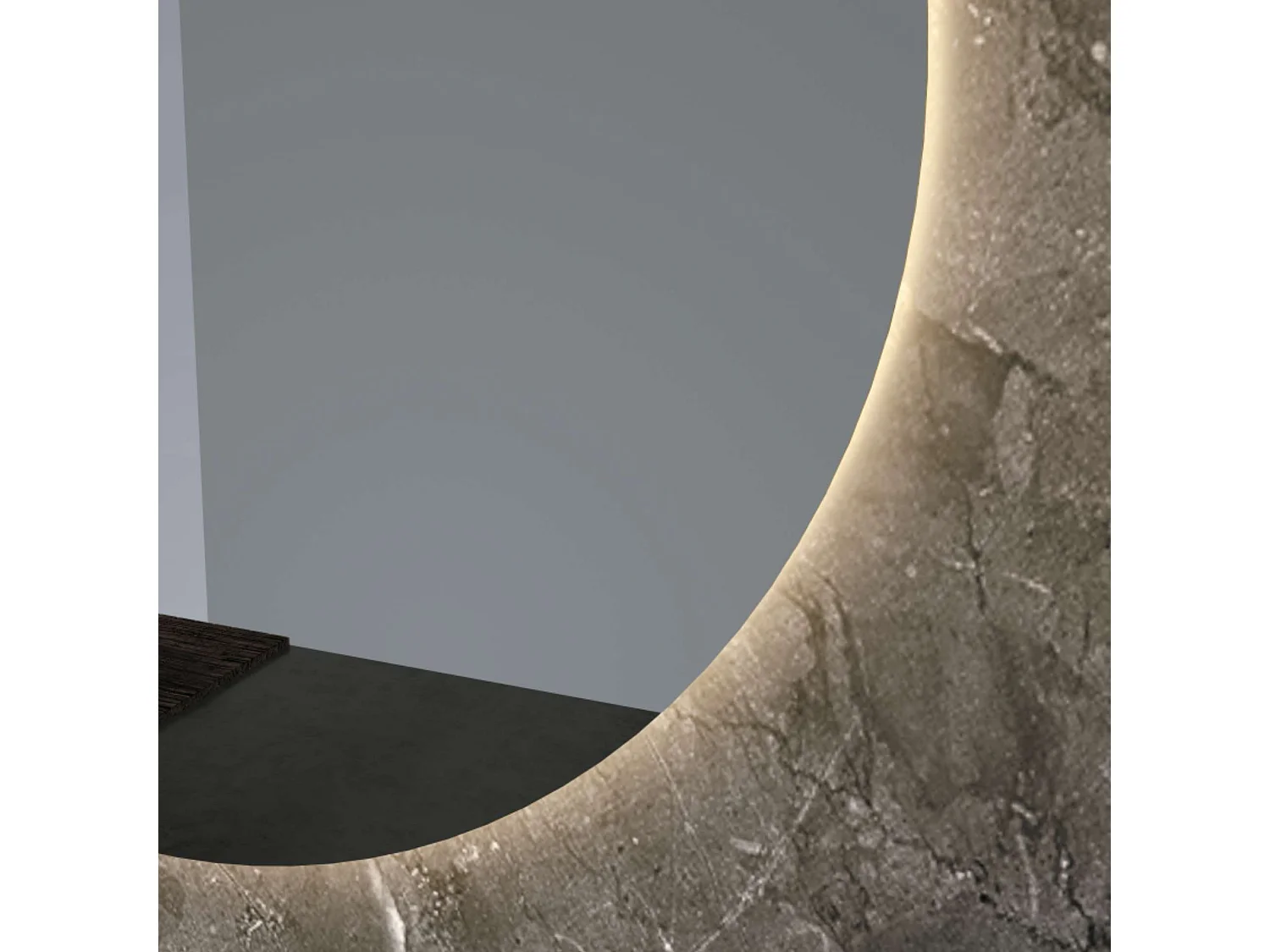 Miroir Salle de Bain OPORTO - Ø80 - Led Rétro-Éclairé (3000K) - Verre Sécurité 5mm - LEDIMEX