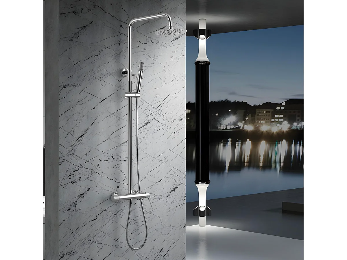 Colonne de Douche chromé anti-calcaire - Design Moderne et Économie d'eau - Kit Complet LINE IMEX