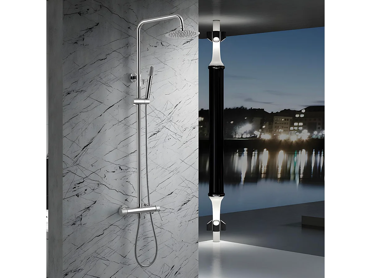 Colonne de Douche chromé anti-calcaire - Design Moderne et Économie d'eau - Kit Complet LINE IMEX