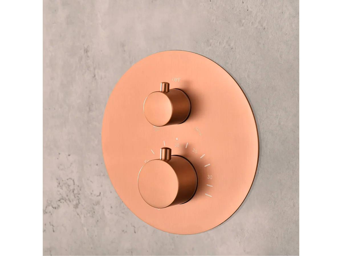 Colonne de Douche Encastrée Thermostatique  Anti-Calcaire Or Rose Cuivré IMEX MONZA GTM039/ORC