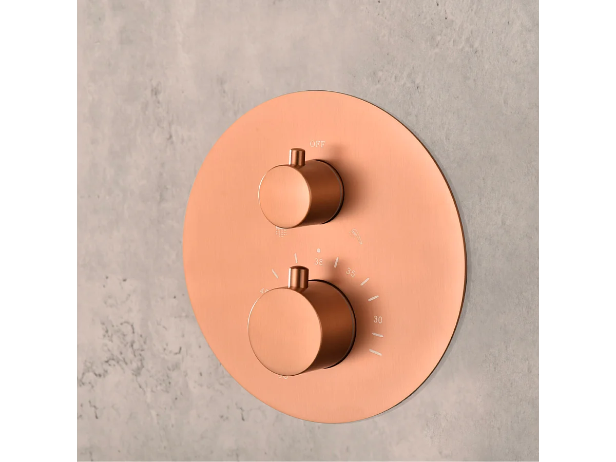 Colonne de Douche Encastrée Thermostatique  Anti-Calcaire Or Rose Cuivré IMEX MONZA GTM039/ORC