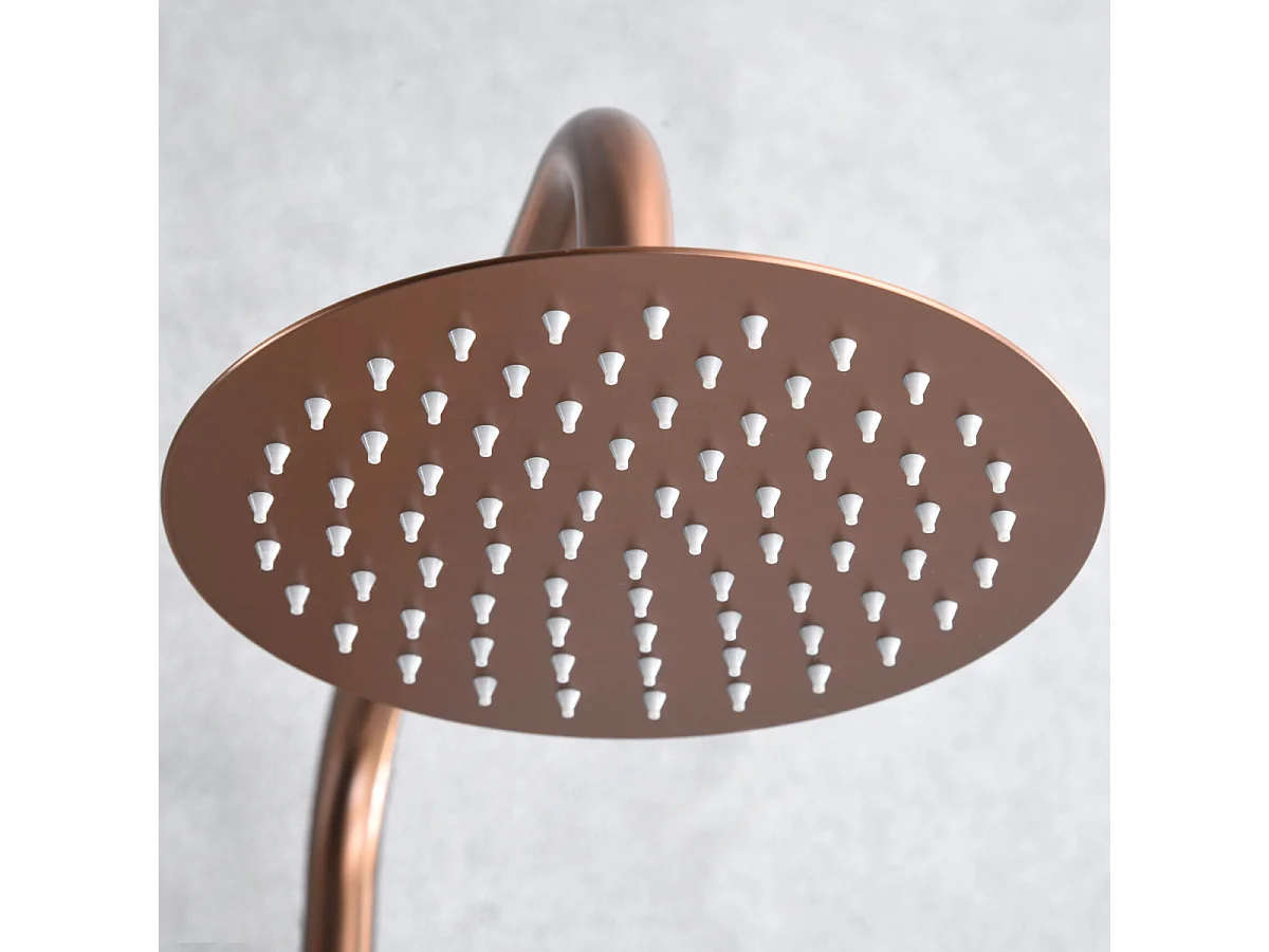 Colonne de Douche avec Mitigeur Thermostatique or rose cuivré anti-calcaire - Design Moderne - MONZA IMEX