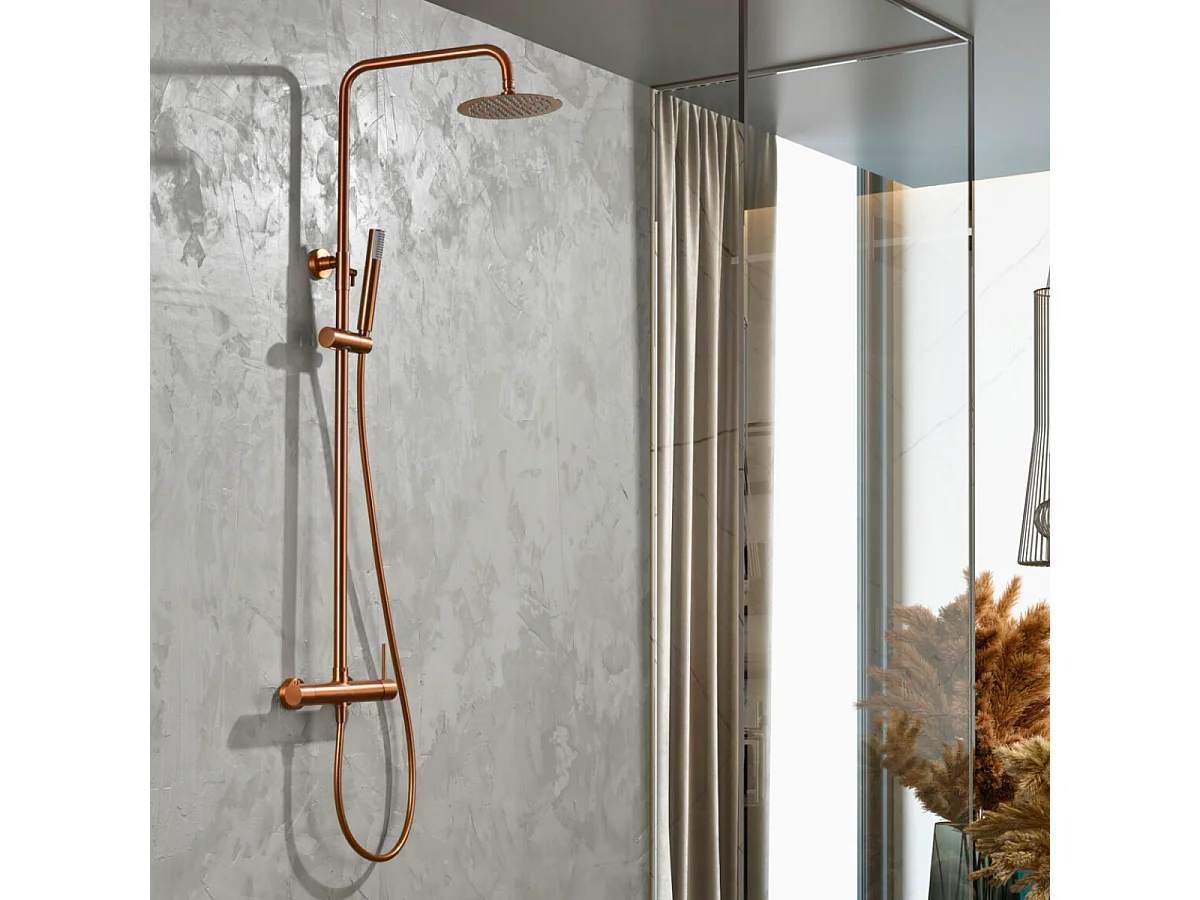 Colonne de Douche Anti-Calcaire Or Rose Cuivré IMEX MONZA BDM039/ORC