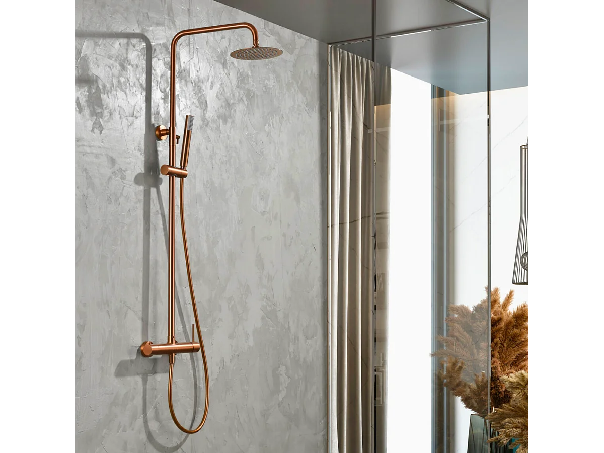 Colonne de Douche Anti-Calcaire Or Rose Cuivré IMEX MONZA BDM039/ORC