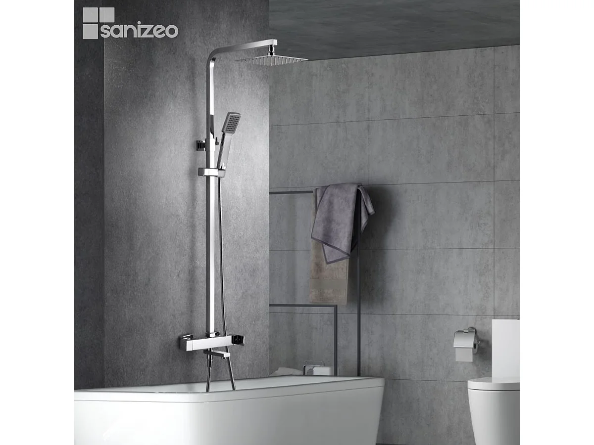 Colonne de Douche et Baignoire chromé anti-calcaire - Design Moderne et Économie d'eau - Kit Complet FIYI IMEX