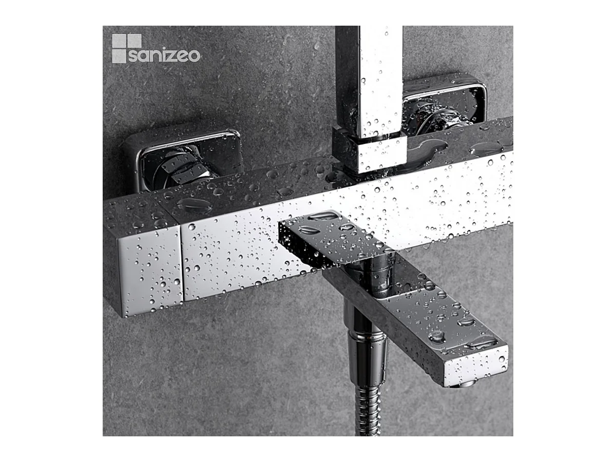 Colonne de Douche et Baignoire chromé anti-calcaire - Design Moderne et Économie d'eau - Kit Complet FIYI IMEX