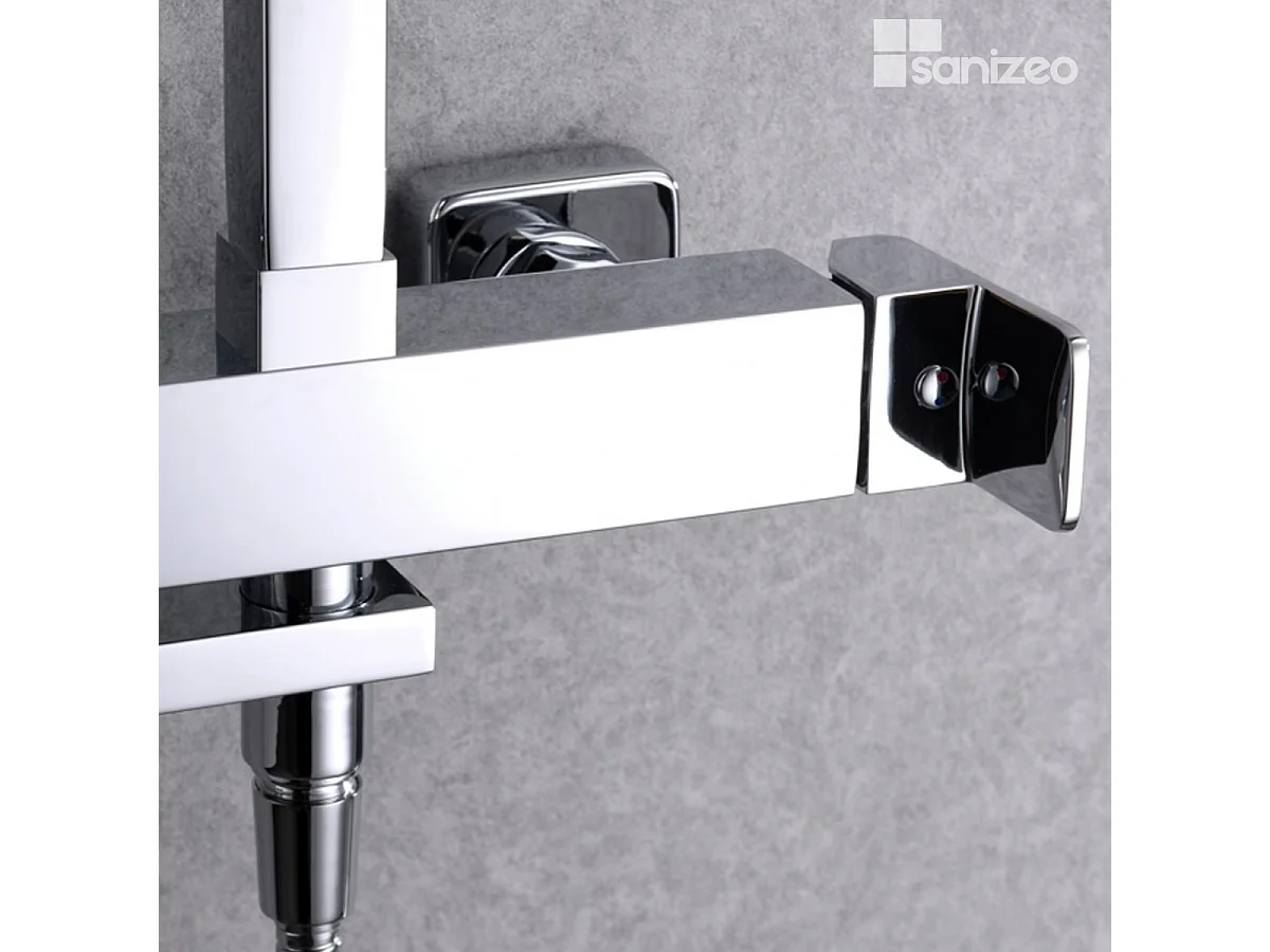 Colonne de Douche et Baignoire chromé anti-calcaire - Design Moderne et Économie d'eau - Kit Complet FIYI IMEX