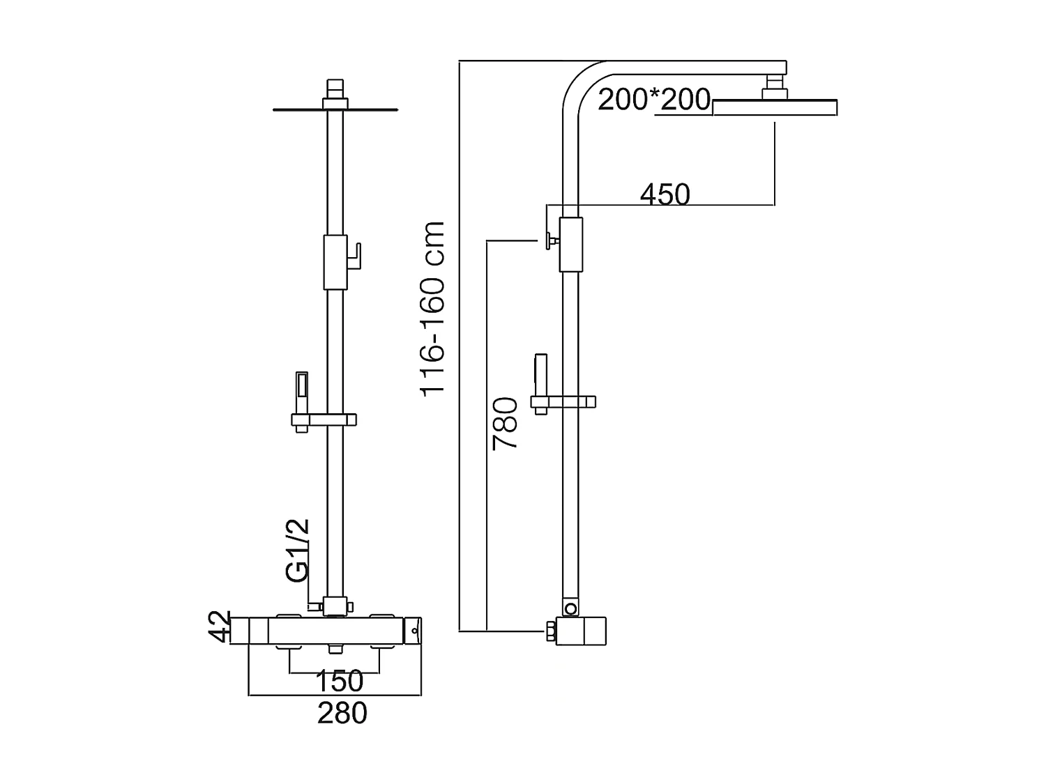 Colonne de Douche et Baignoire chromé anti-calcaire - Design Moderne et Économie d'eau - Kit Complet FIYI IMEX