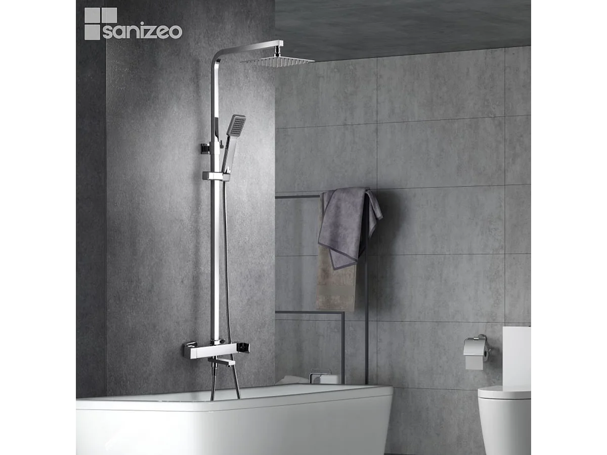 Colonne de Douche et Baignoire chromé anti-calcaire - Design Moderne et Économie d'eau - Kit Complet FIYI IMEX