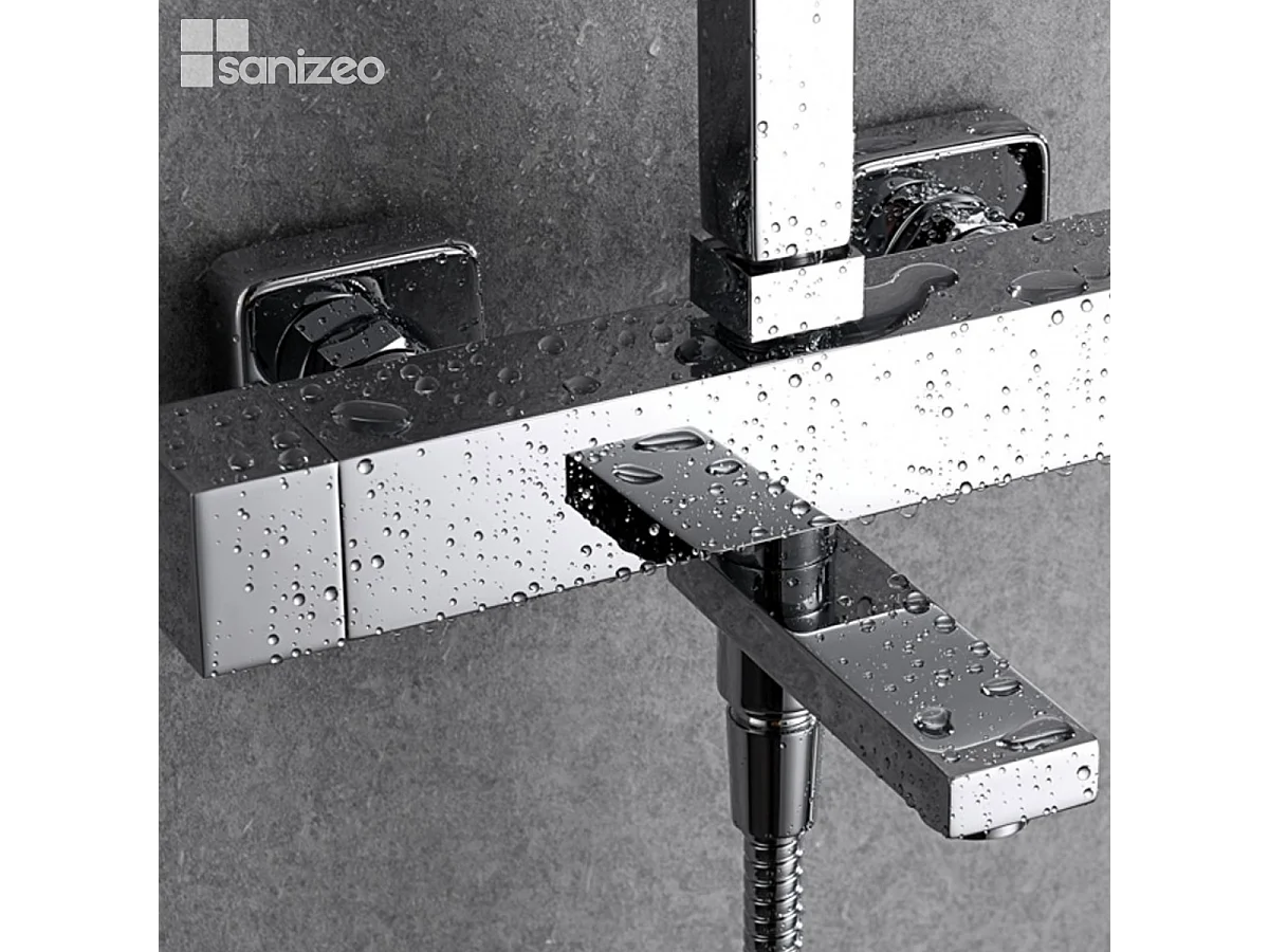 Colonne de Douche et Baignoire chromé anti-calcaire - Design Moderne et Économie d'eau - Kit Complet FIYI IMEX