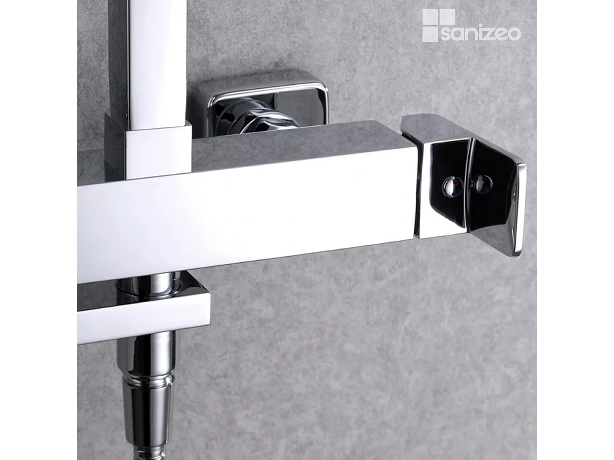 Colonne de Douche et Baignoire chromé anti-calcaire - Design Moderne et Économie d'eau - Kit Complet FIYI IMEX