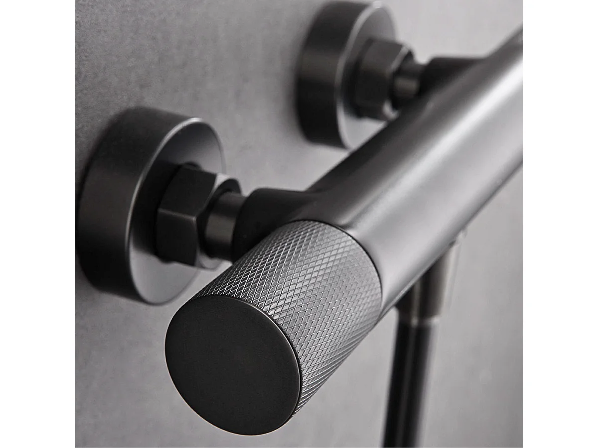 Colonne de Douche noir métal anti-calcaire - Design Moderne et Économie d'eau - Kit Complet LINE IMEX
