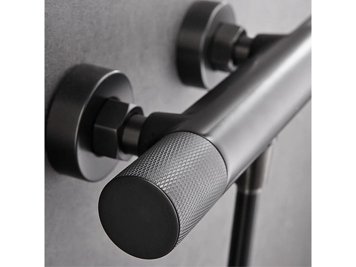 Colonne de Douche noir métal anti-calcaire - Design Moderne et Économie d'eau - Kit Complet LINE IMEX