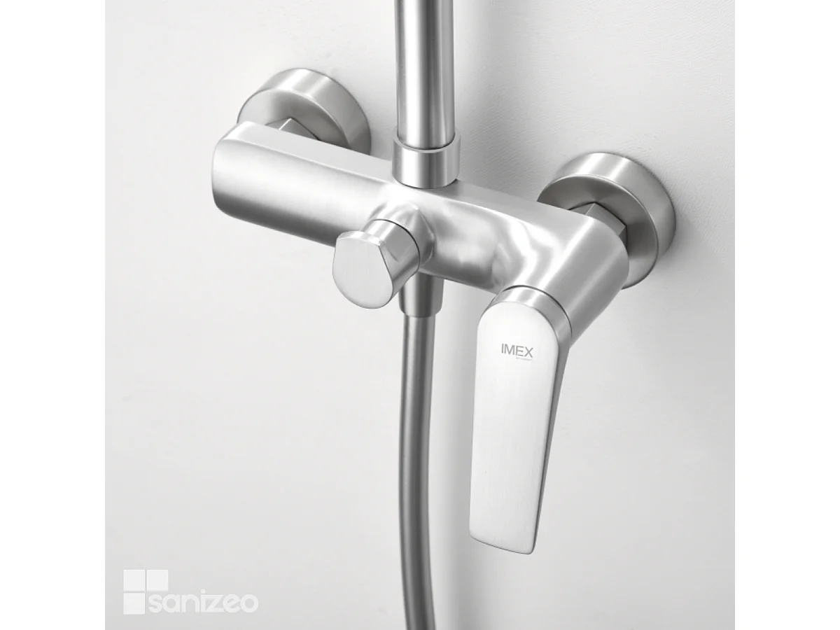 Colonne de Douche acier inoxydable anti-calcaire - Design Moderne et Économie d'eau - Kit Complet DELOS IMEX