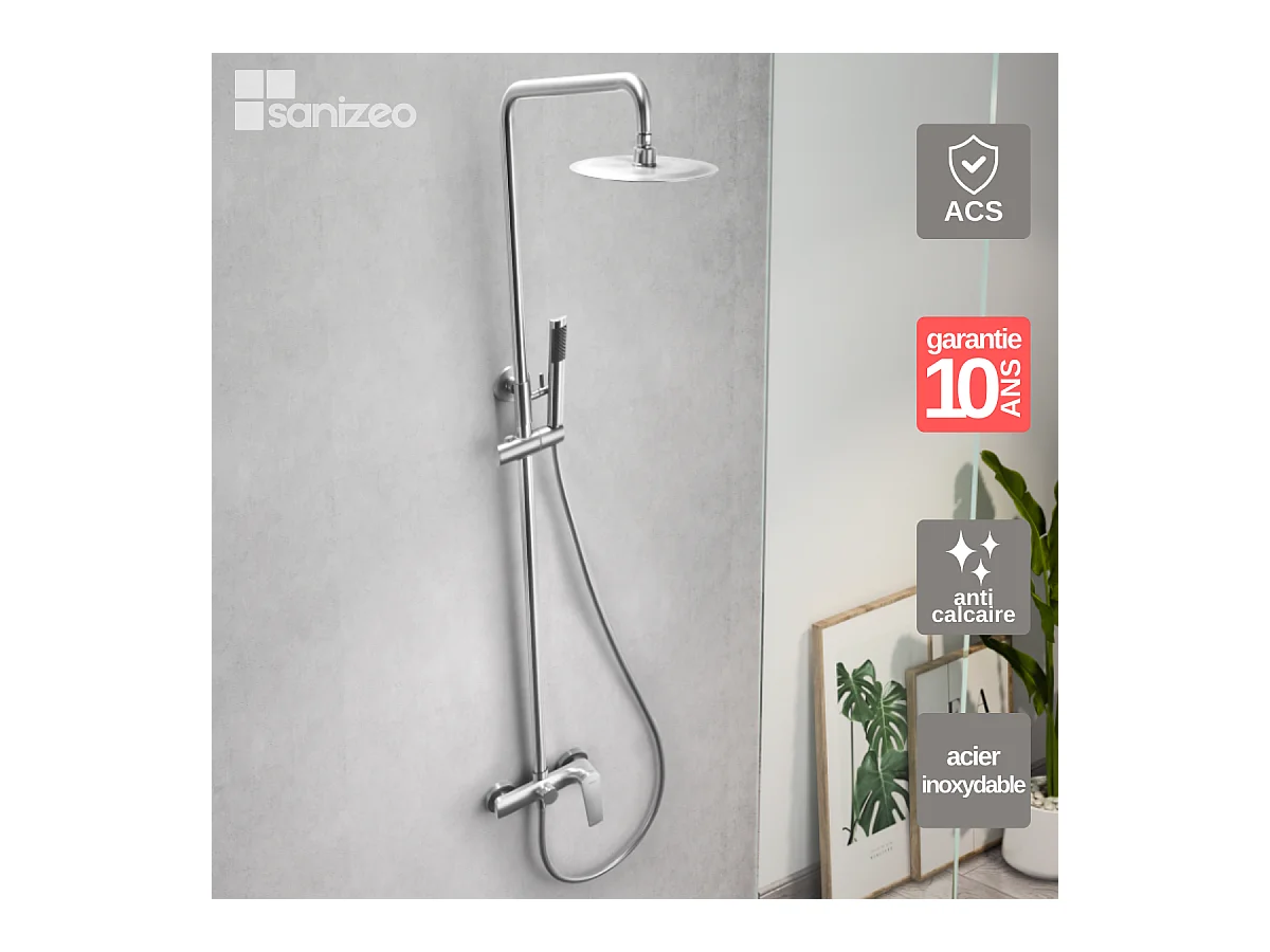 Colonne de Douche Anti-Calcaire Acier Inoxydable IMEX DELOS BDD055/AC