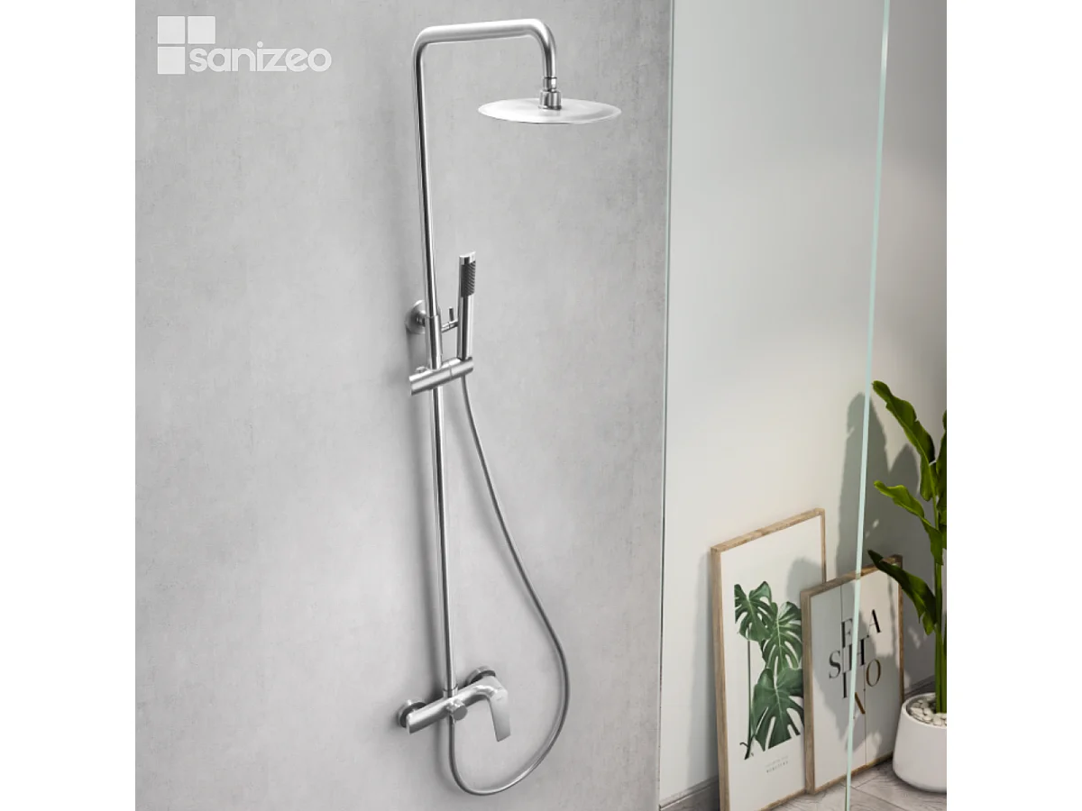 Colonne de Douche acier inoxydable anti-calcaire - Design Moderne et Économie d'eau - Kit Complet DELOS IMEX